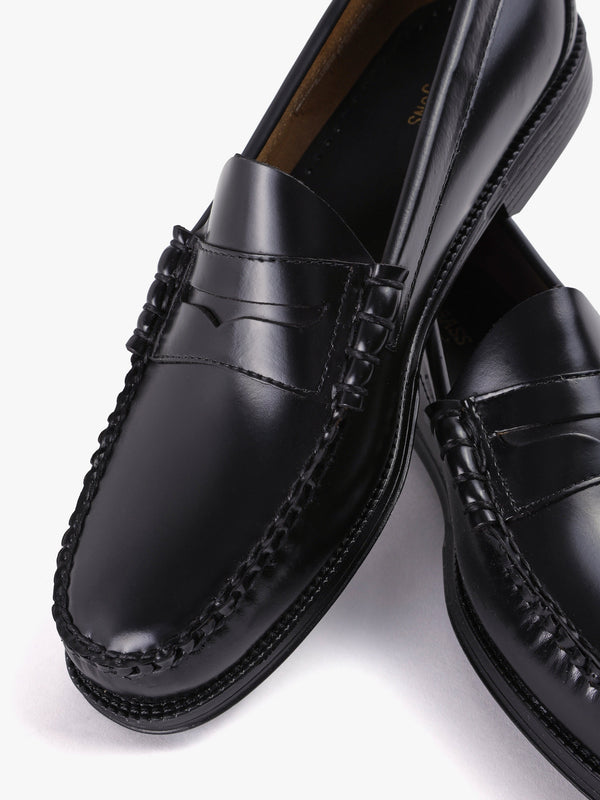 Mens Easy Weejun Larson Moc Penny Loafers In Black