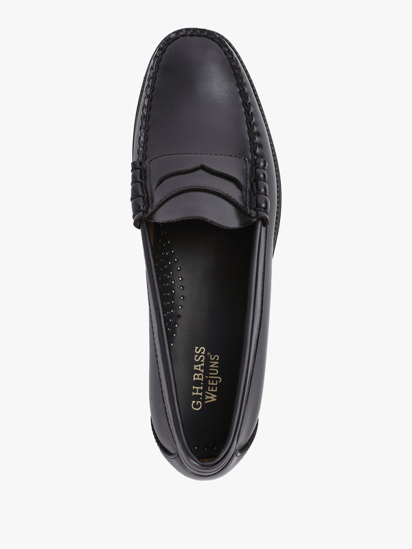Mens Easy Weejun Larson Moc Penny Loafers In Black