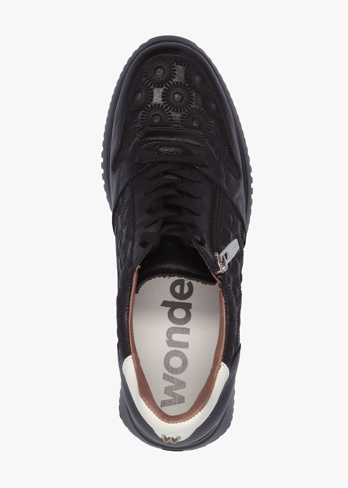 Rainbow Black Leather Wedge Trainers
