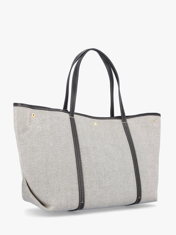 Large Emerie Black Canvas & Leather Tote Bag