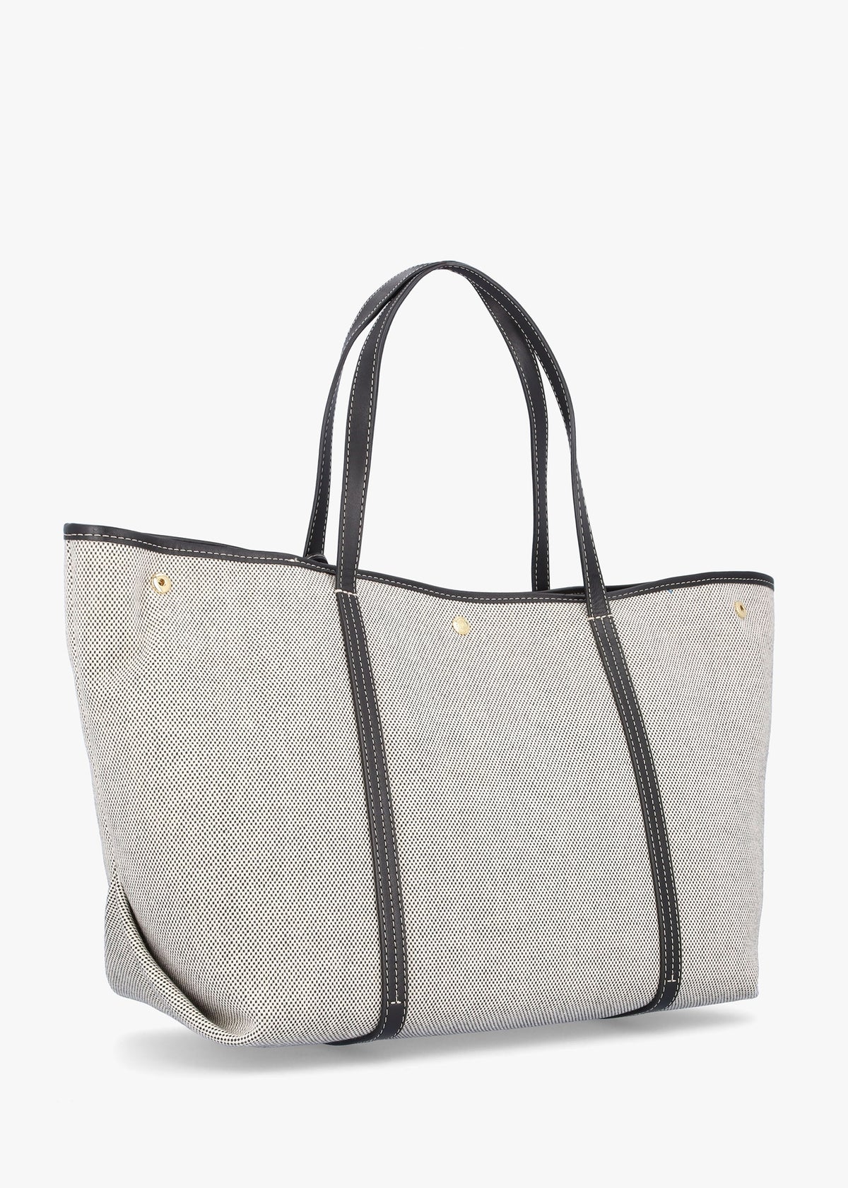 Large Emerie Black Canvas & Leather Tote Bag