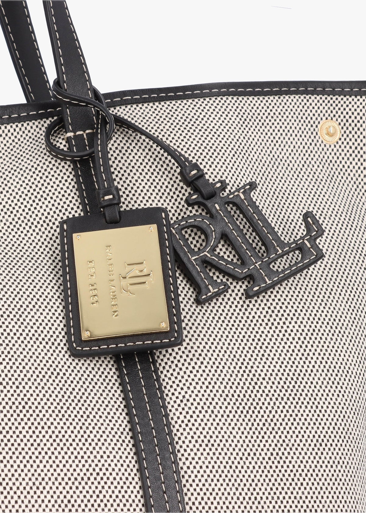 Large Emerie Black Canvas & Leather Tote Bag