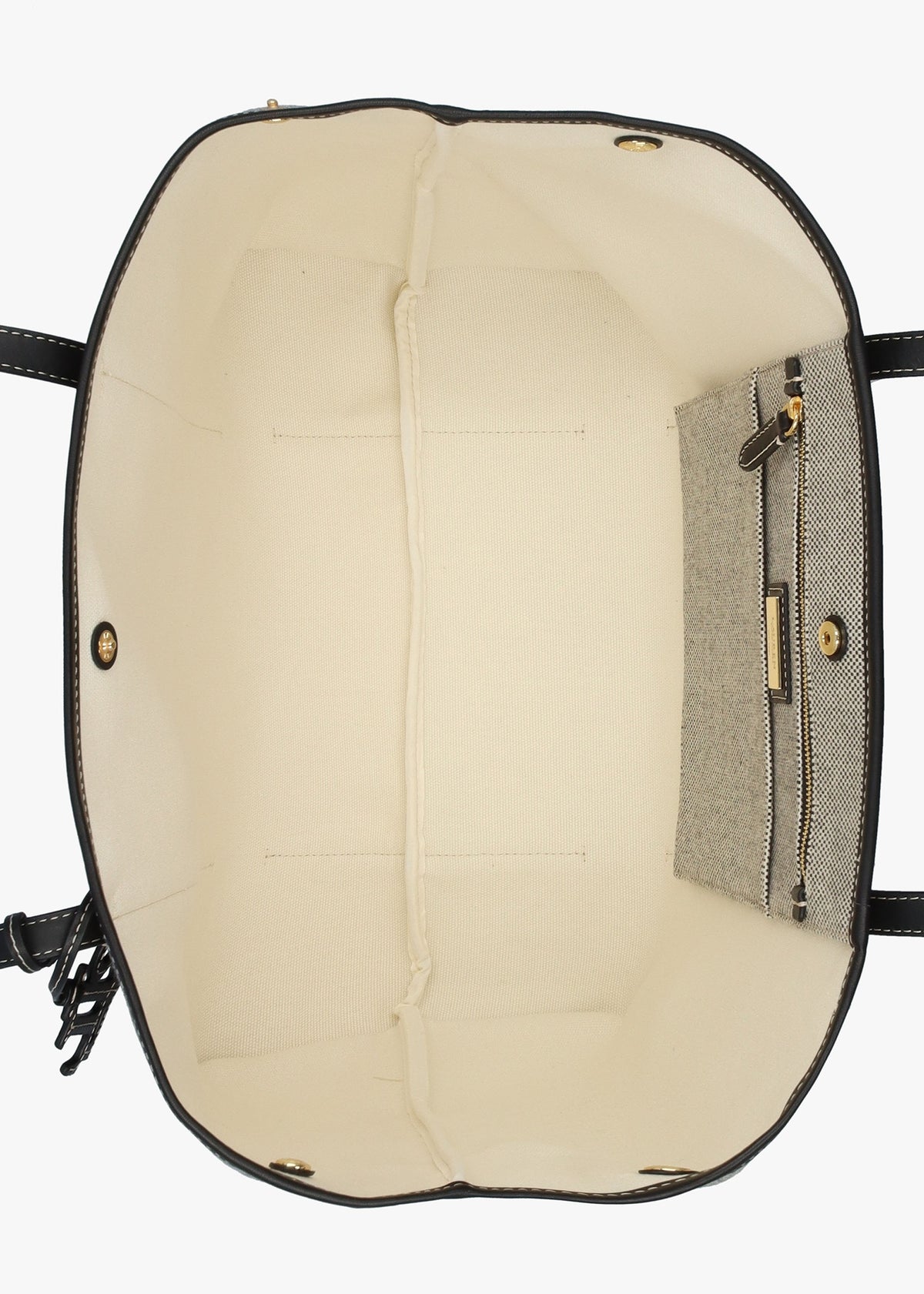 Large Emerie Black Canvas & Leather Tote Bag