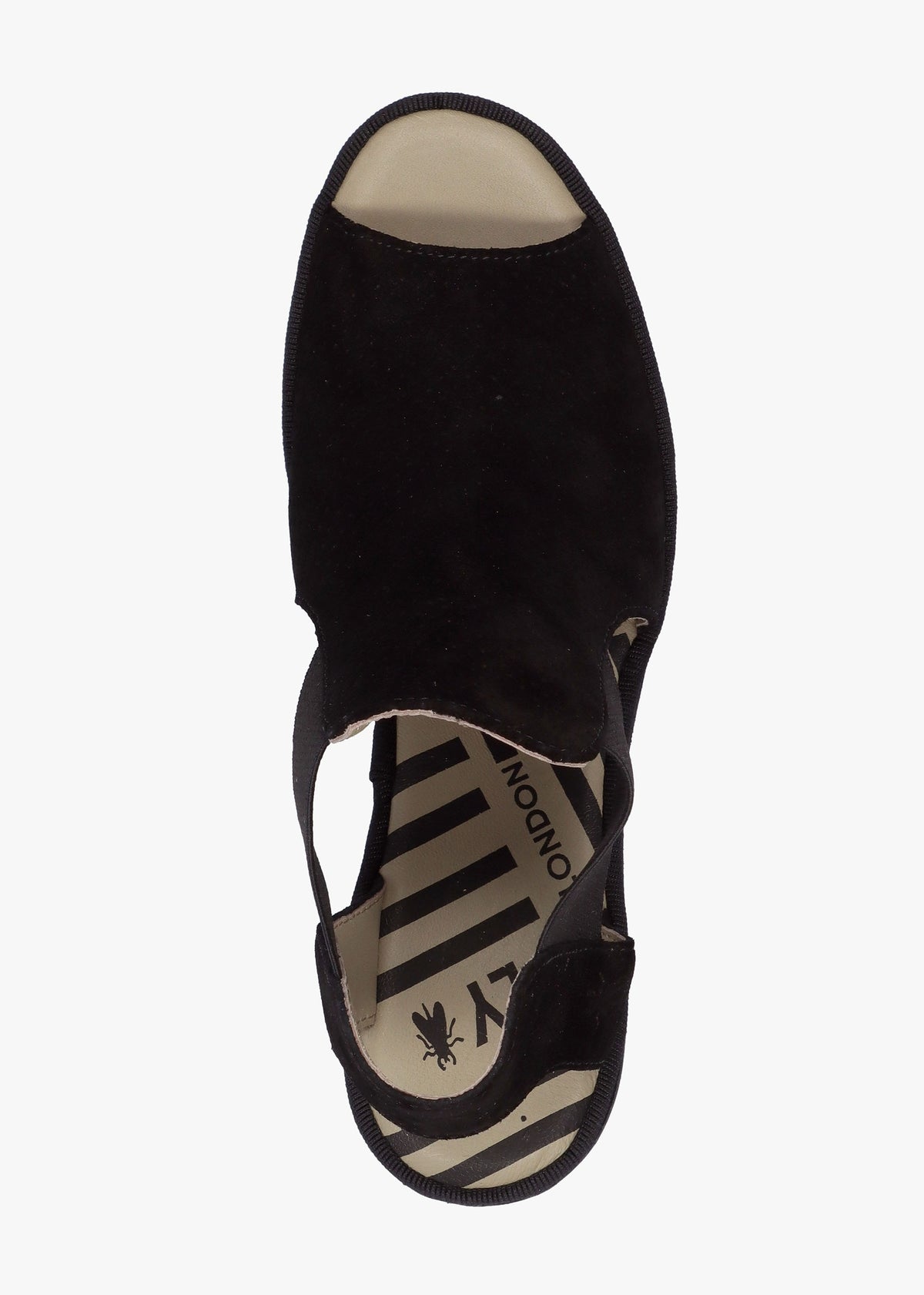 Biga Black Suede Wedge Sandals
