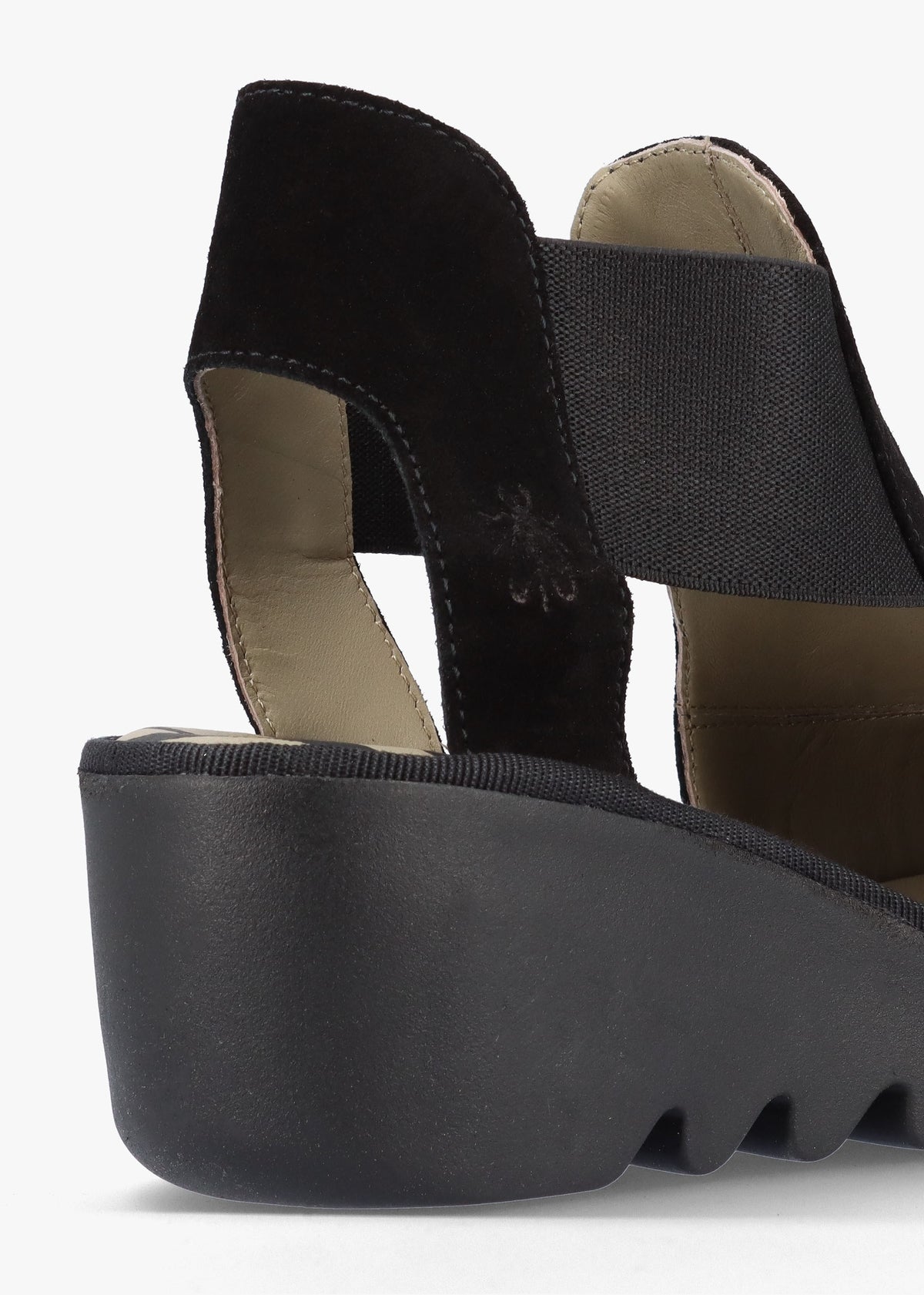 Biga Black Suede Wedge Sandals