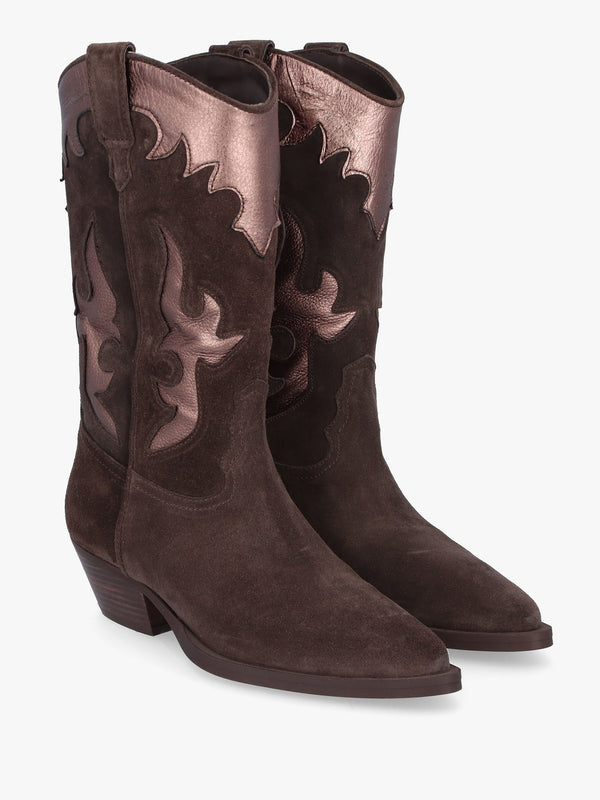 Amory Brown Suede Western Boots