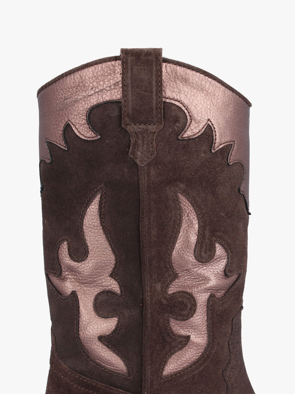 Amory Brown Suede Western Boots