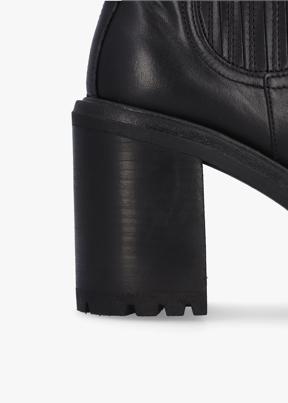 Bolton Black Leather Platform Block Heel Chelsea Boots