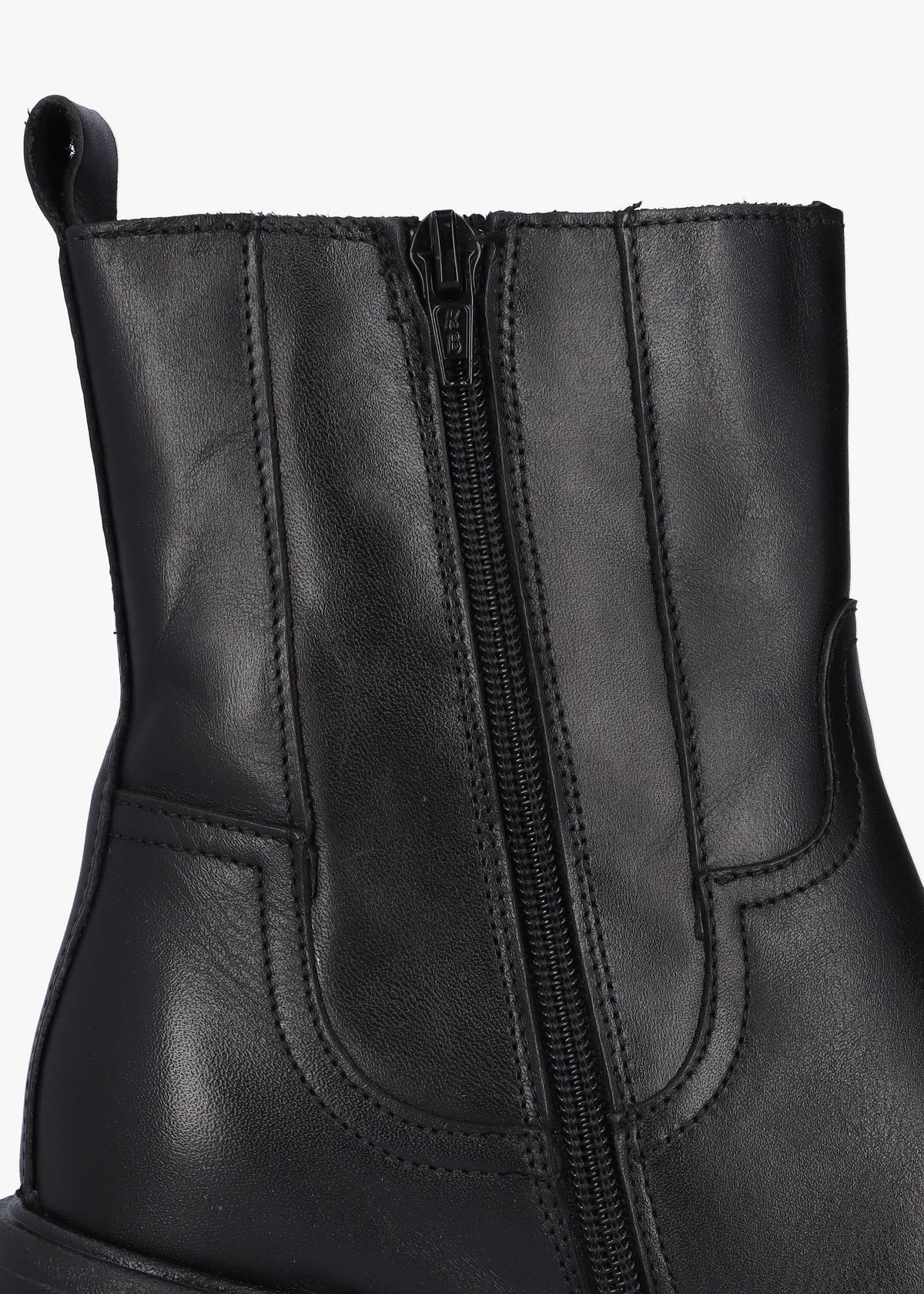 Bolton Black Leather Platform Block Heel Chelsea Boots
