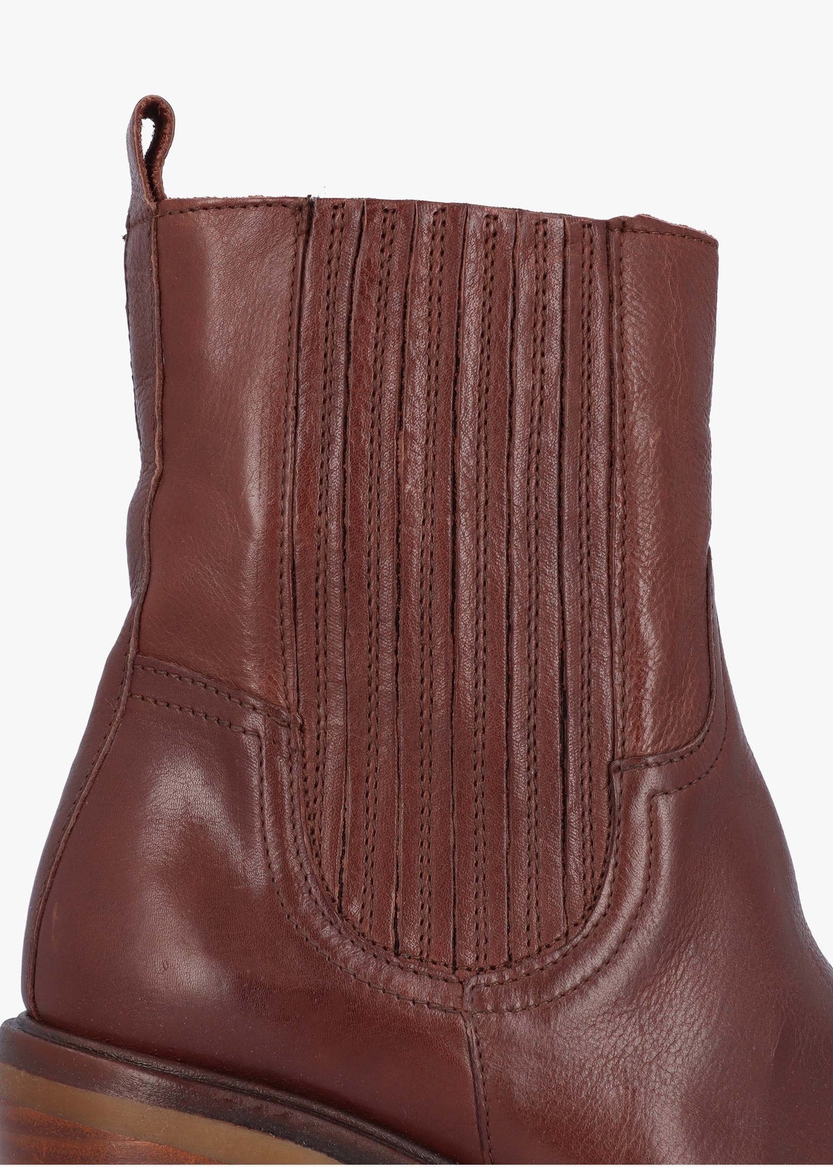 Bolton Brown Leather Platform Block Heel Chelsea Boots