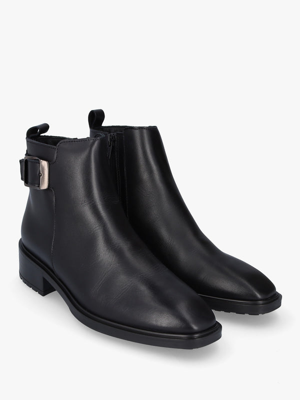 Drew Black Leather Ankle Boots
