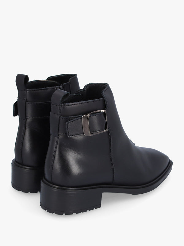 Drew Black Leather Ankle Boots