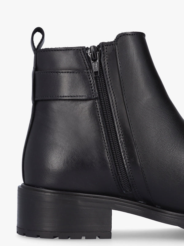 Drew Black Leather Ankle Boots
