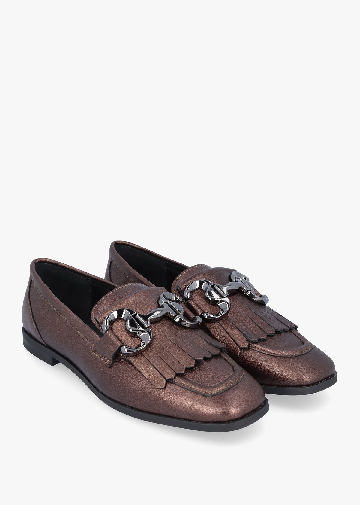 Forest Bronze Metallic Leather Loafers