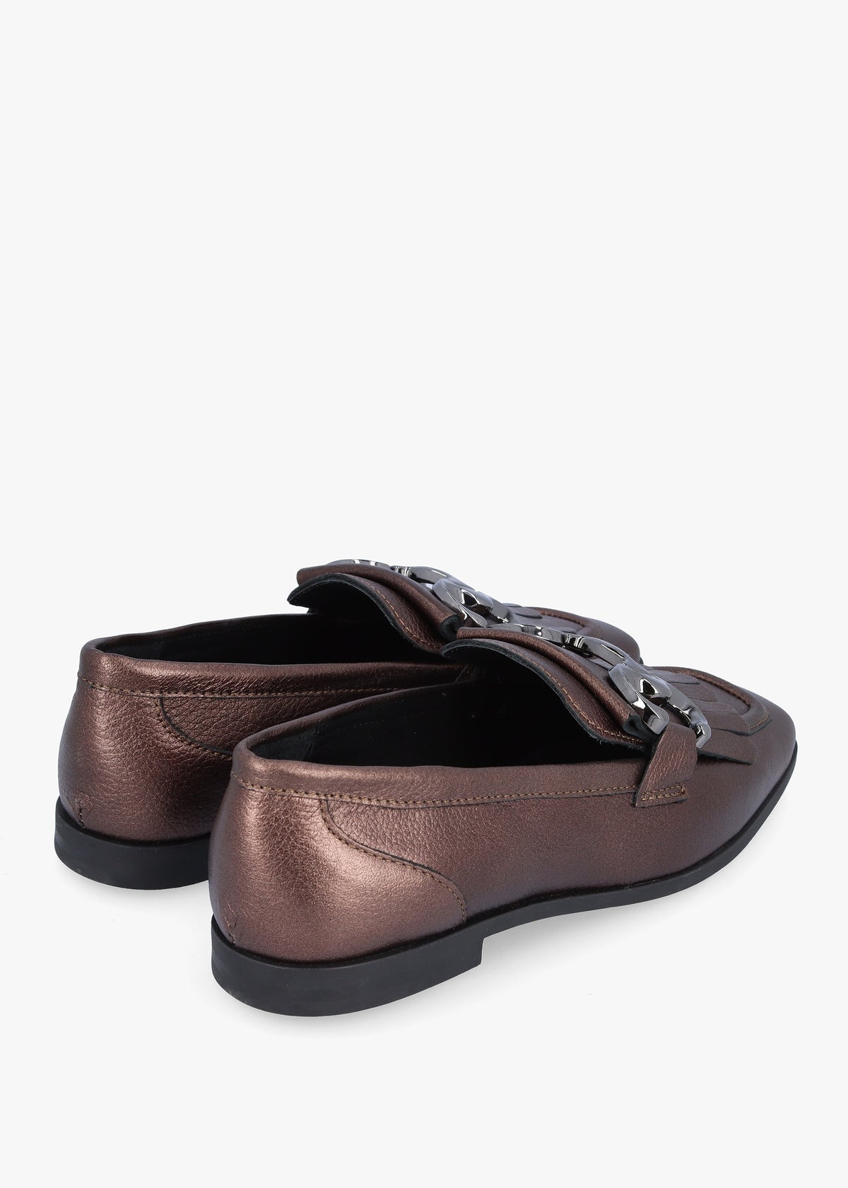 Forest Bronze Metallic Leather Loafers