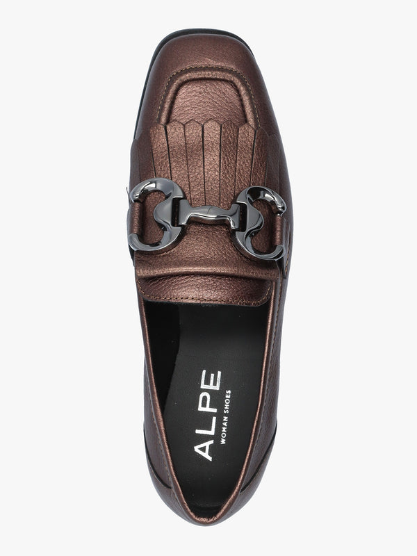Forest Bronze Metallic Leather Loafers