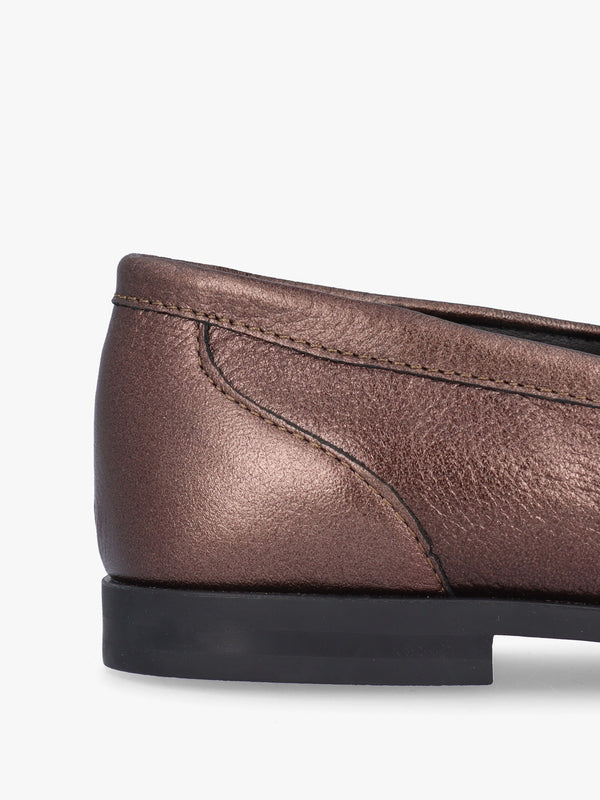 Forest Bronze Metallic Leather Loafers