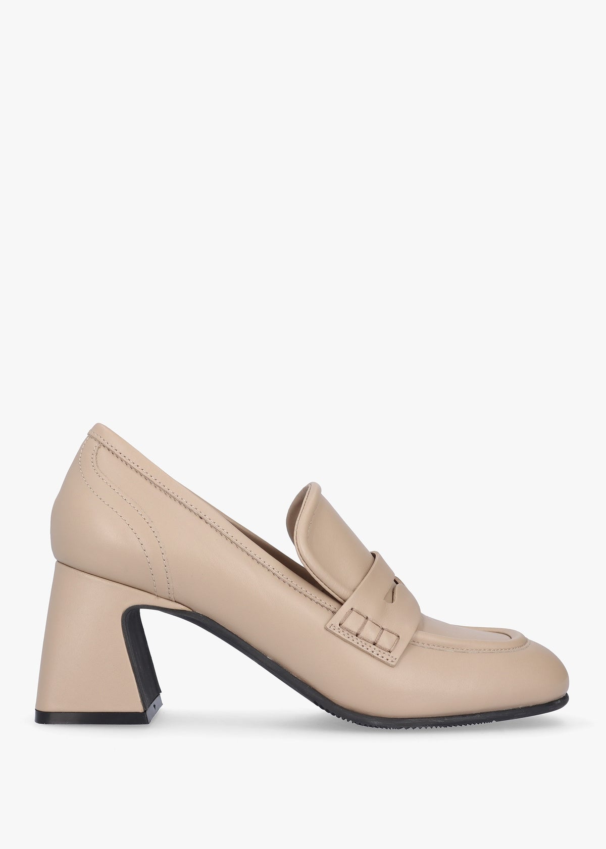 Mirror Leather Heeled Loafers
