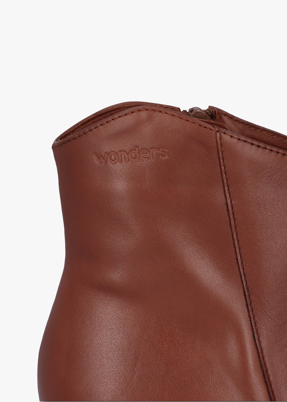 Triton Brown Leather Block Heel Ankle Boots