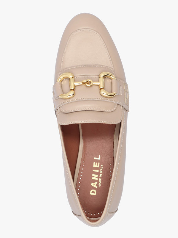 Compact Taupe Leather Loafers