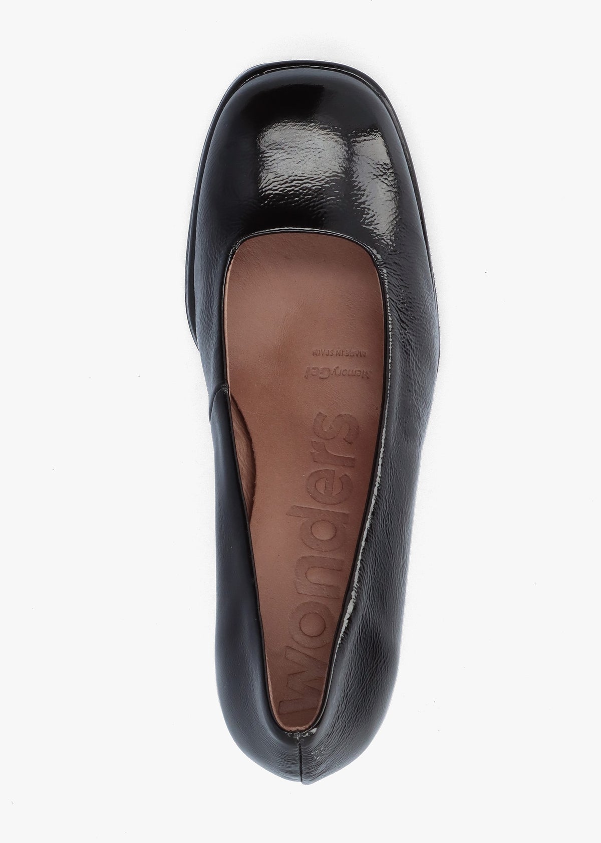 Captain Black Patent Leather Chunky Court Shoes