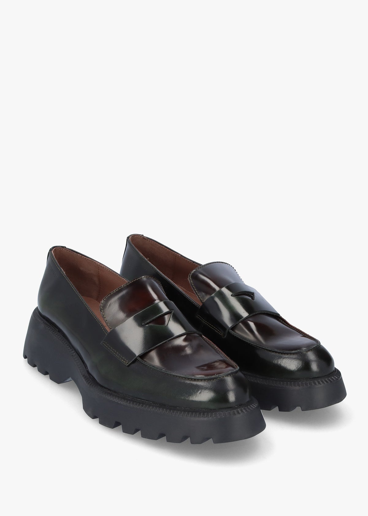 Devina Black Patent Leather Chunky Loafers