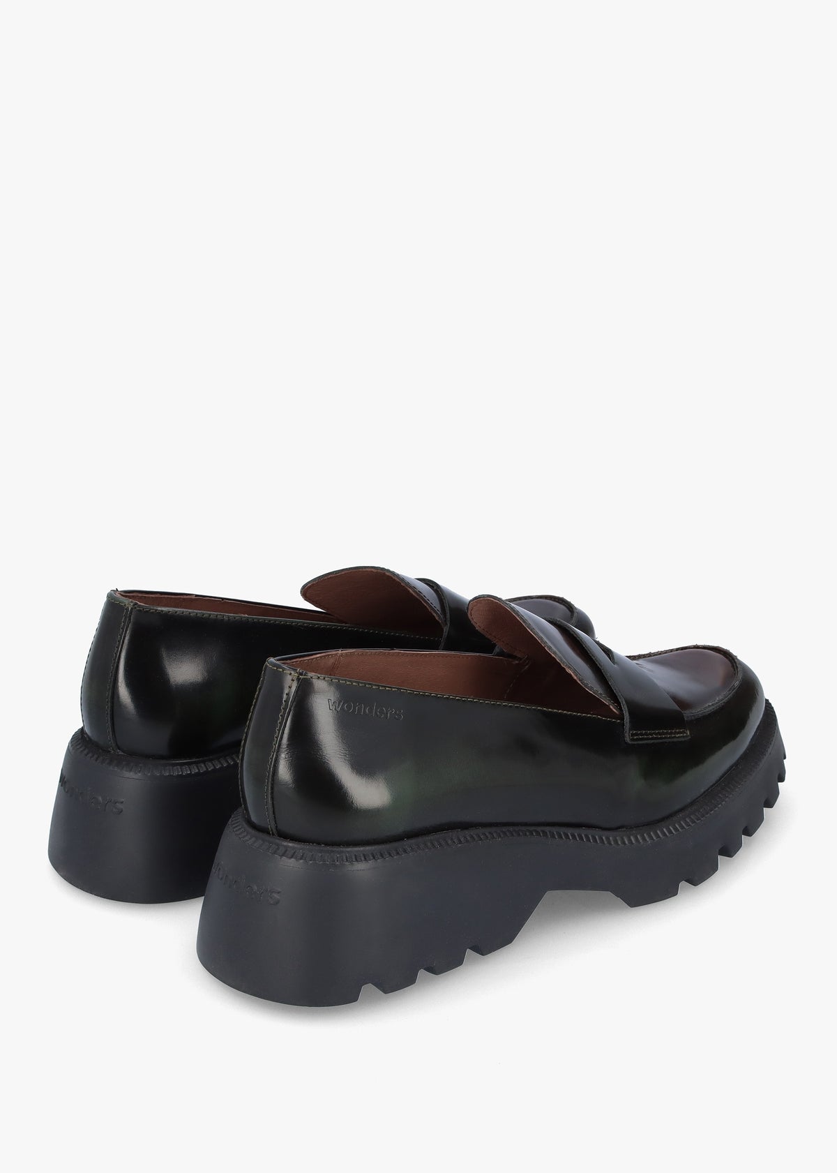 Devina Black Patent Leather Chunky Loafers