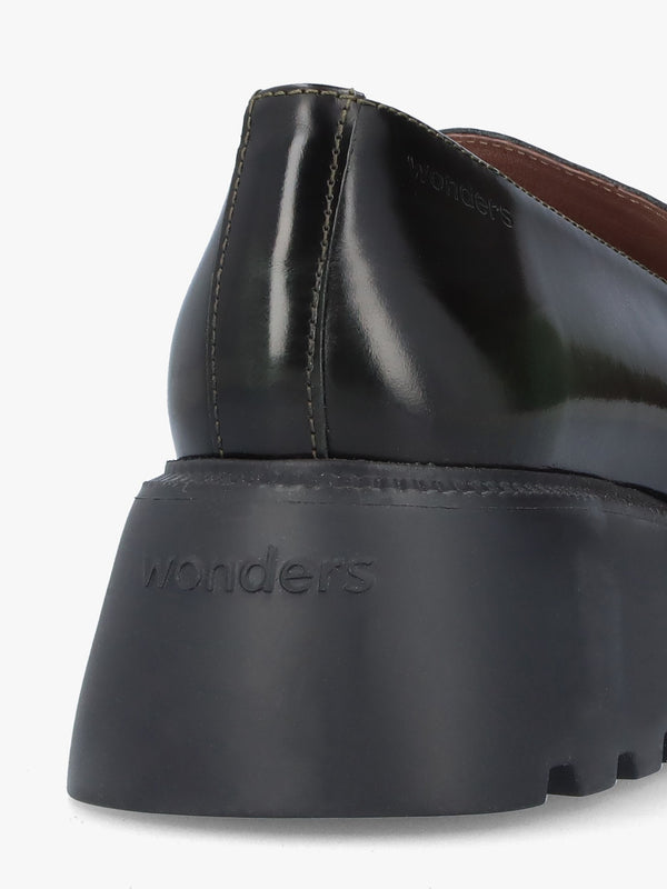 Devina Black Patent Leather Chunky Loafers