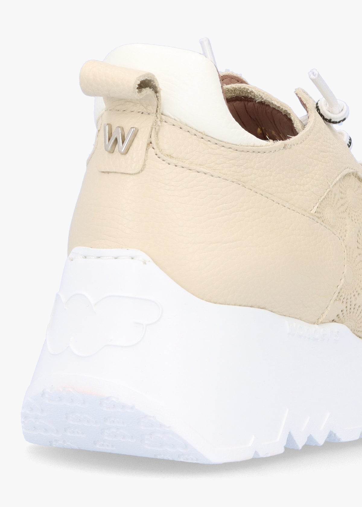 Eleven Cream Leather Wedge Trainers