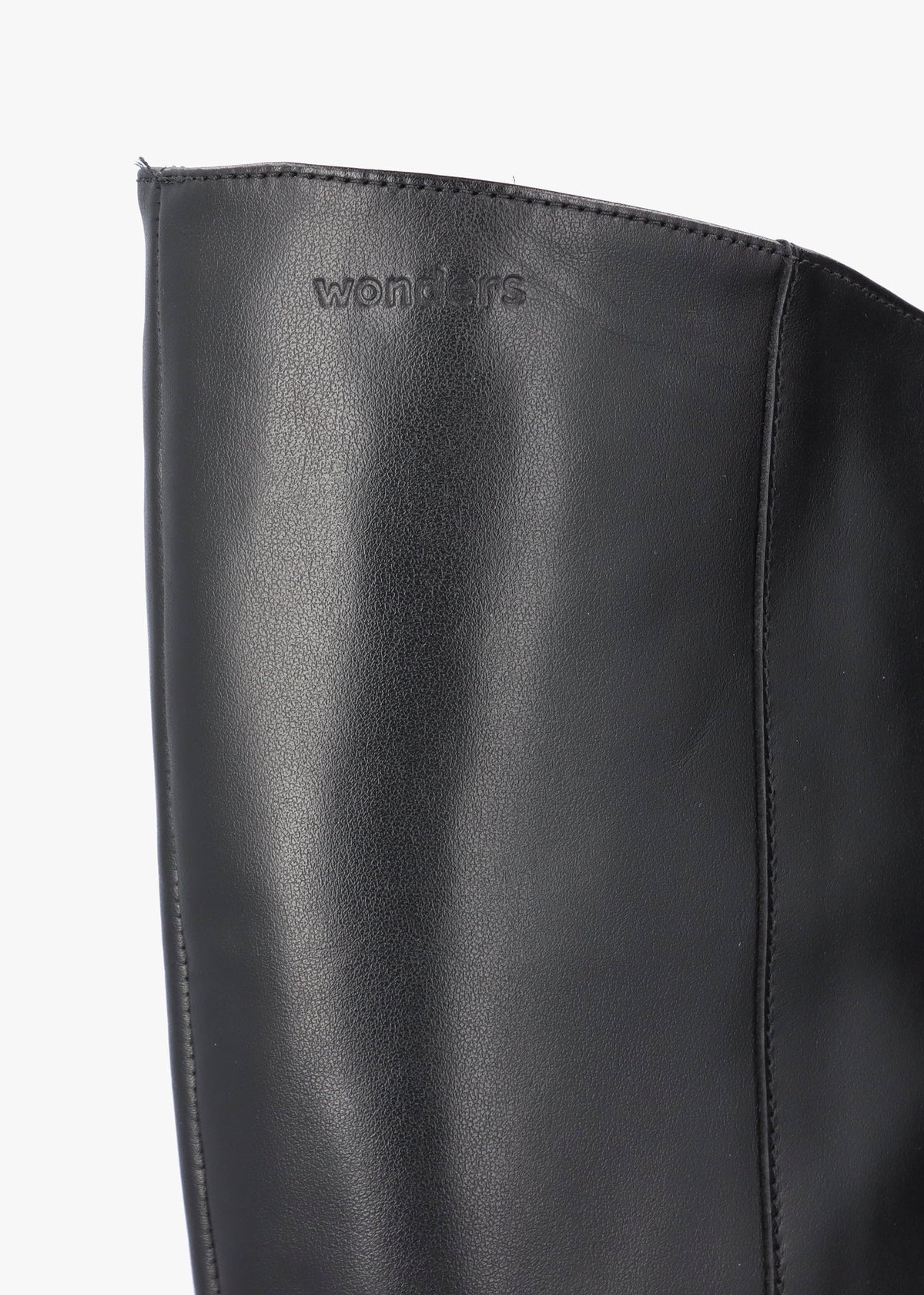 Eric Black Leather Block Heel Knee Boots