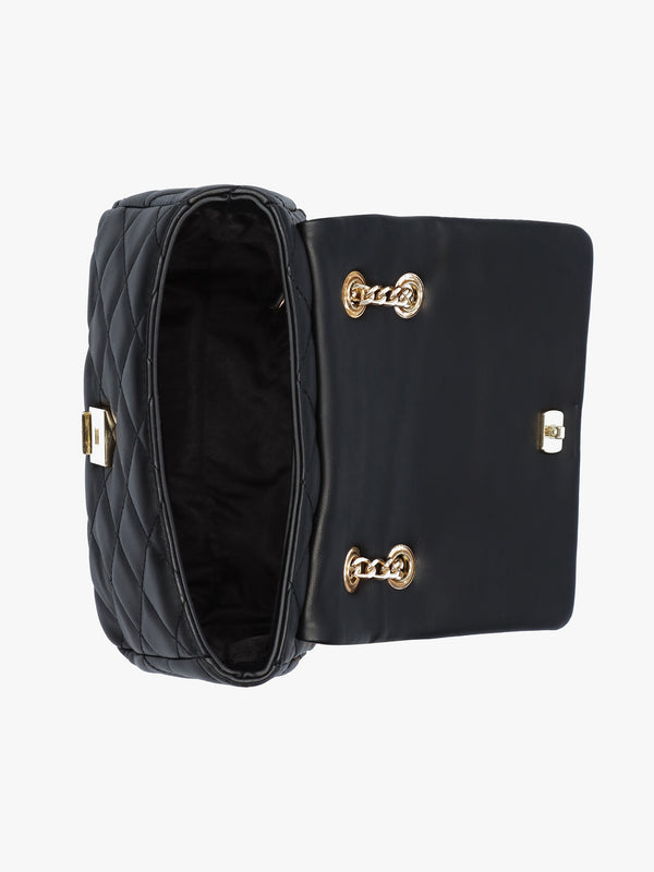 Mini Ocarina Quilted Black Shoulder Bag