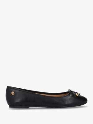 Jayna Black Leather Ballet Pumps