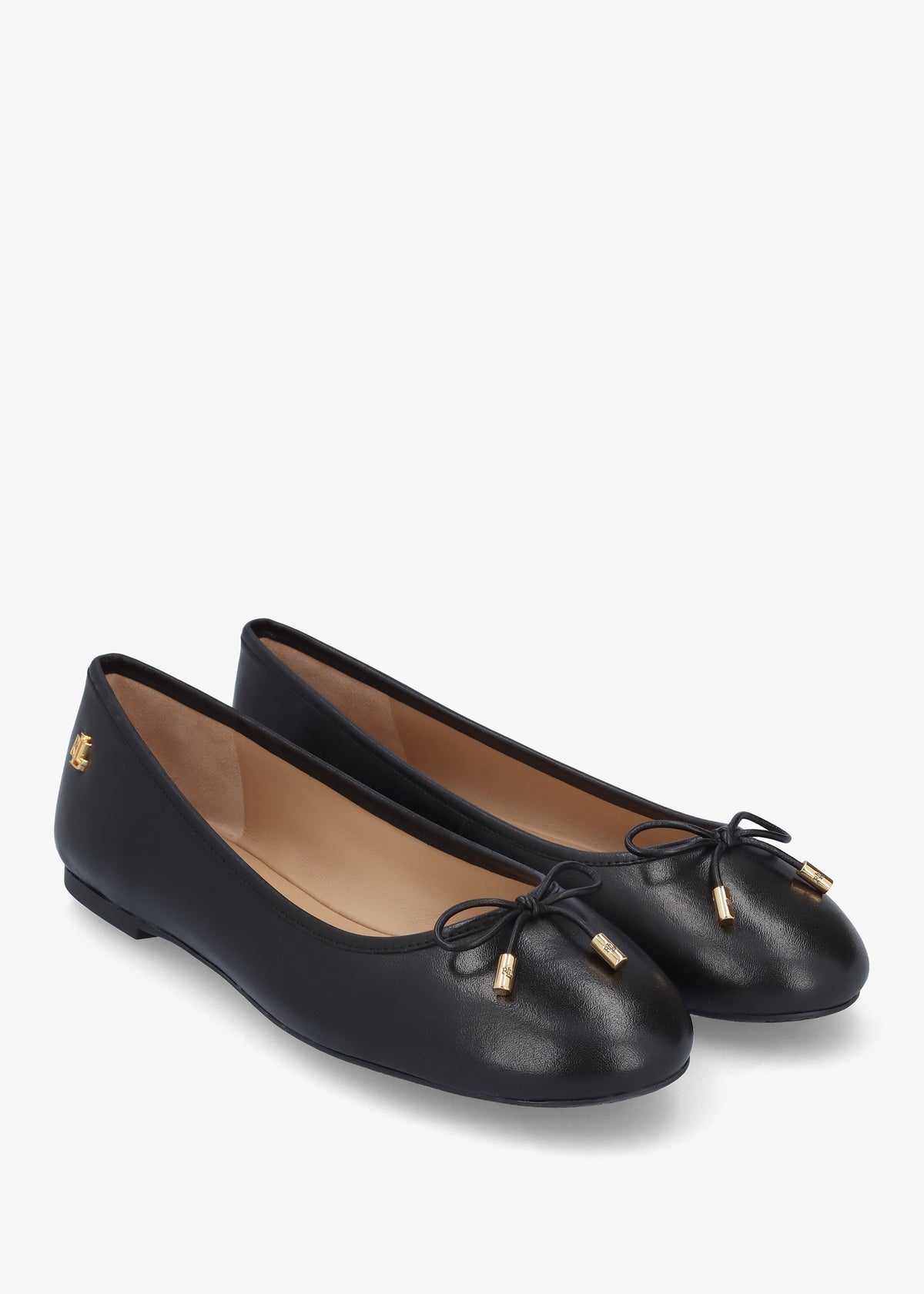 Jayna Black Leather Ballet Pumps