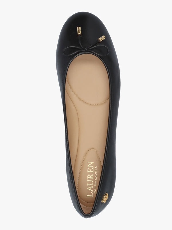Jayna Black Leather Ballet Pumps