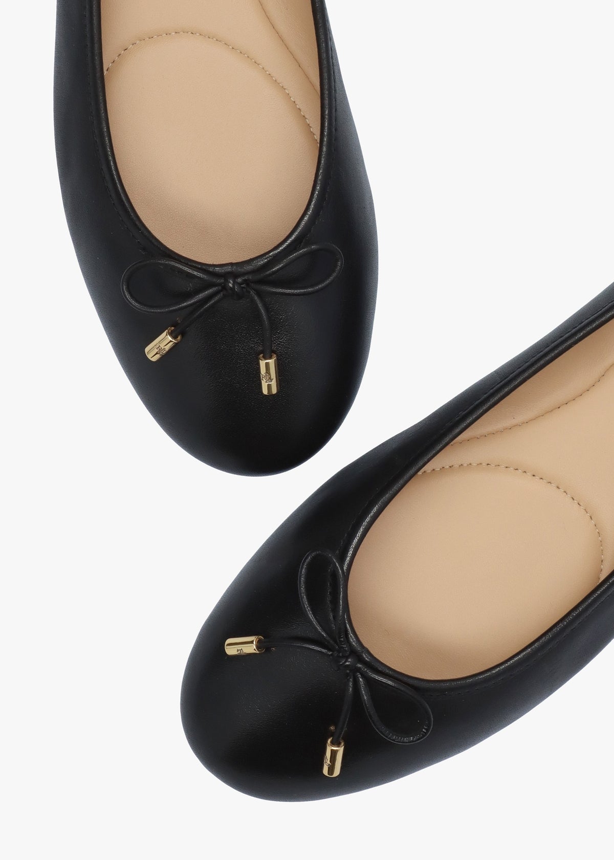 Jayna Black Leather Ballet Pumps