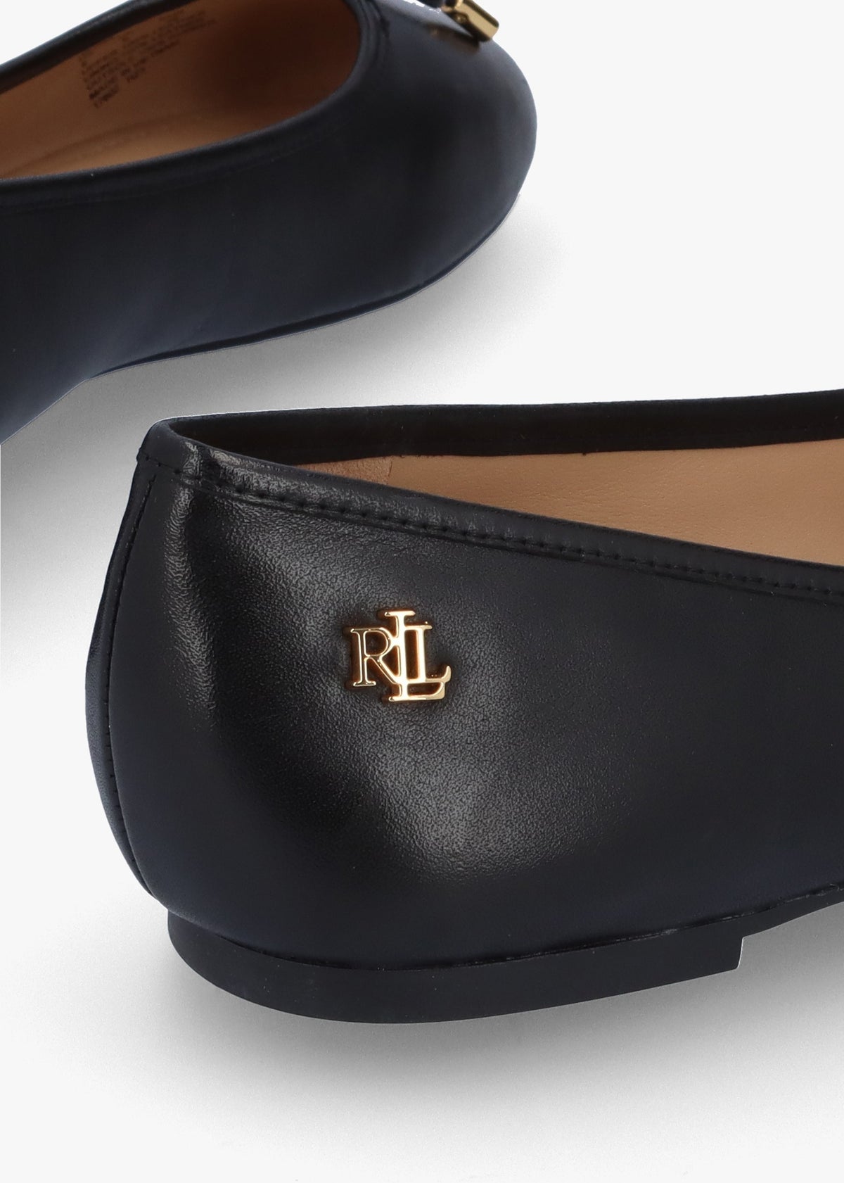Jayna Black Leather Ballet Pumps