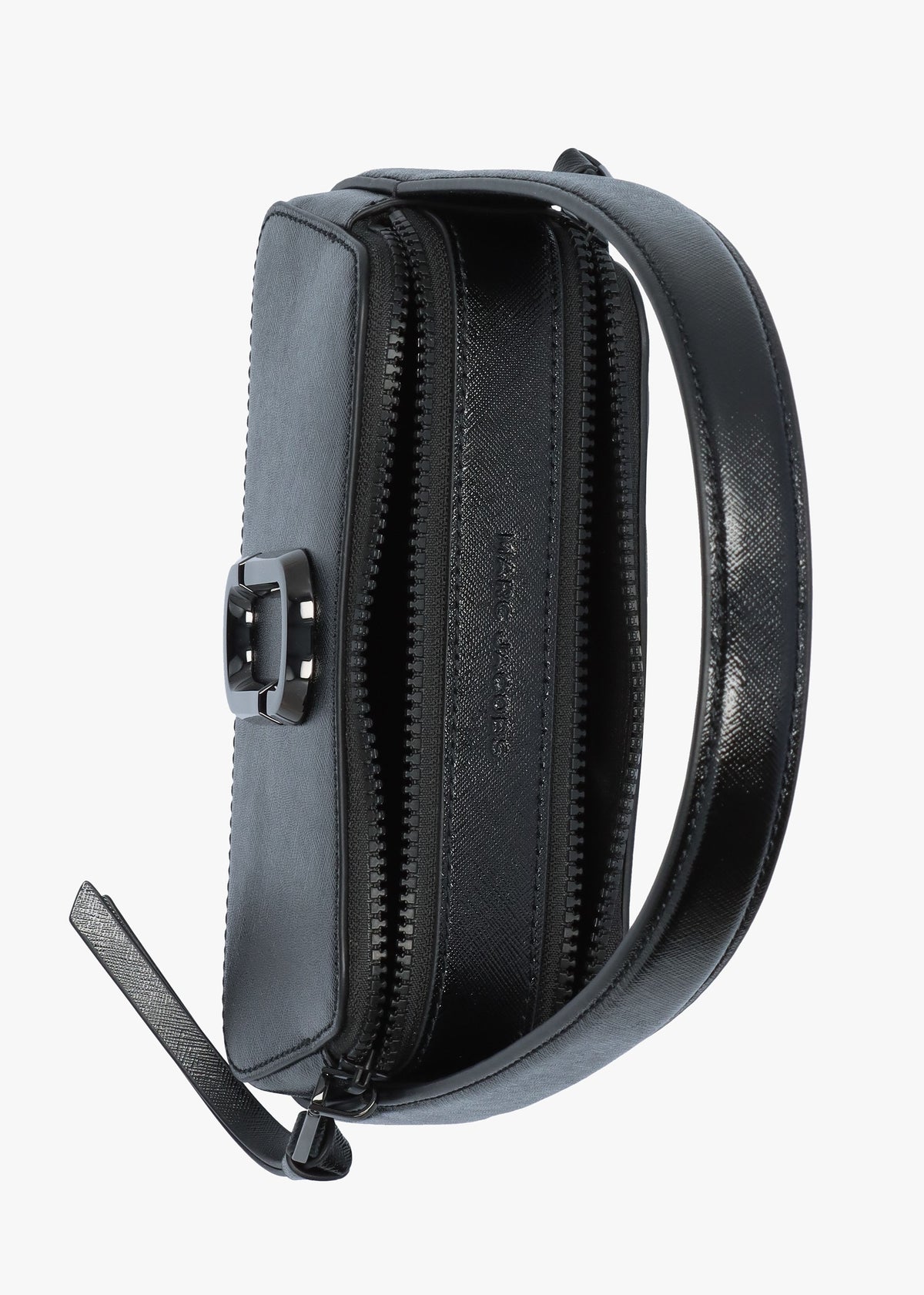 The Slingshot Black Leather Shoulder Bag
