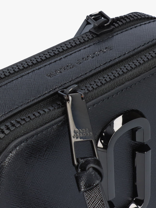The Slingshot Black Leather Shoulder Bag