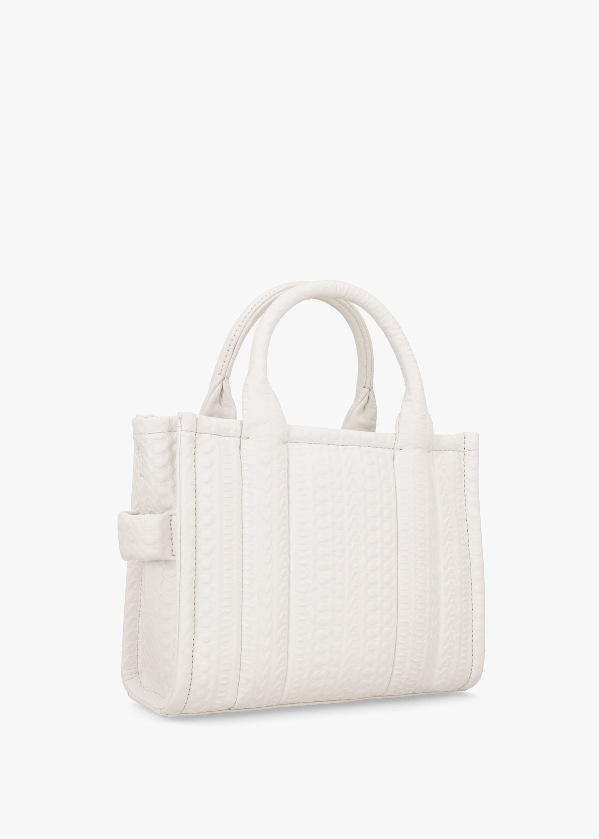 The Monogram Leather Small White Tote Bag