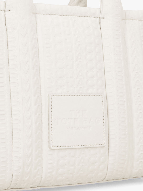 The Monogram Leather Small White Tote Bag