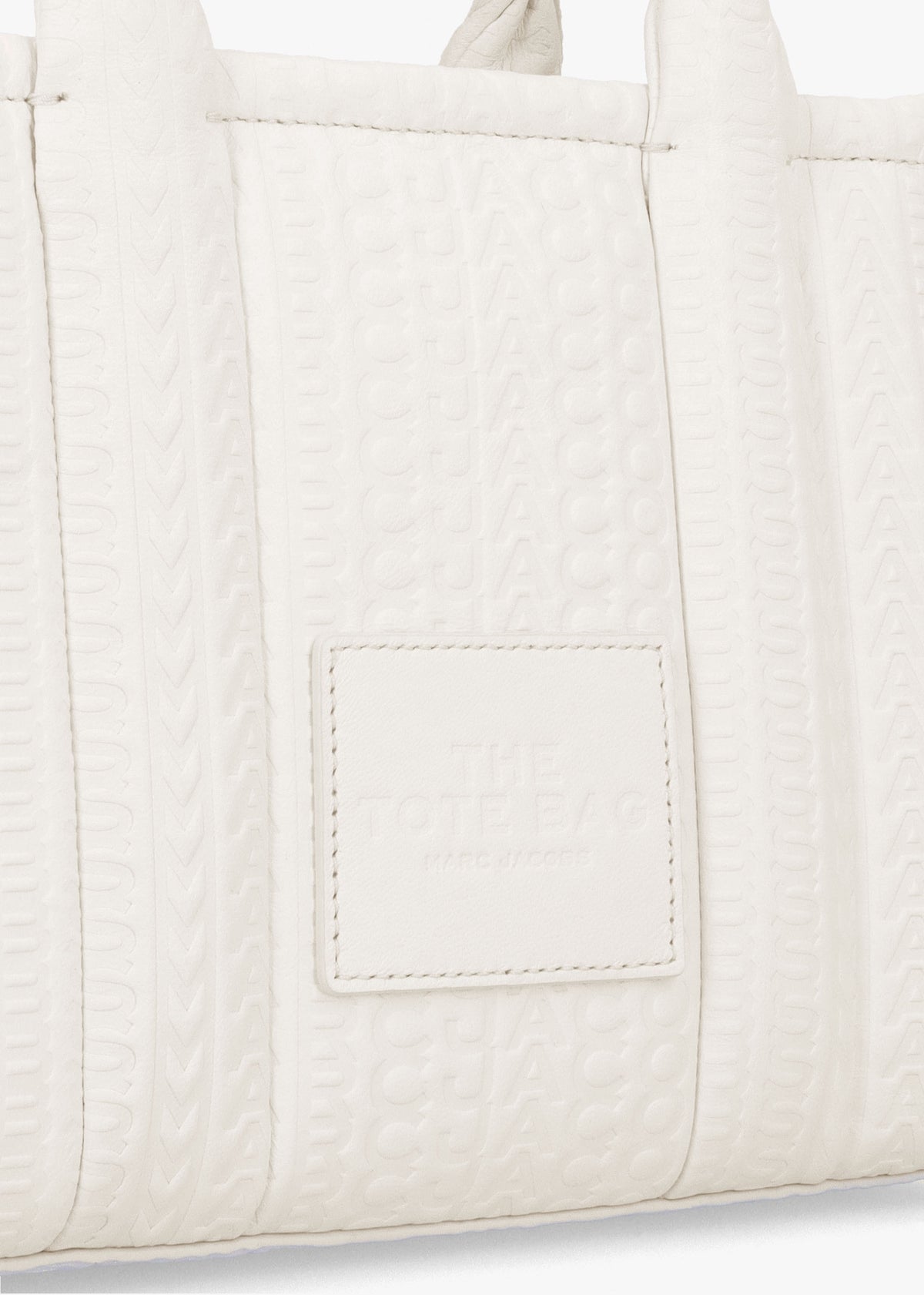 The Monogram Leather Small White Tote Bag
