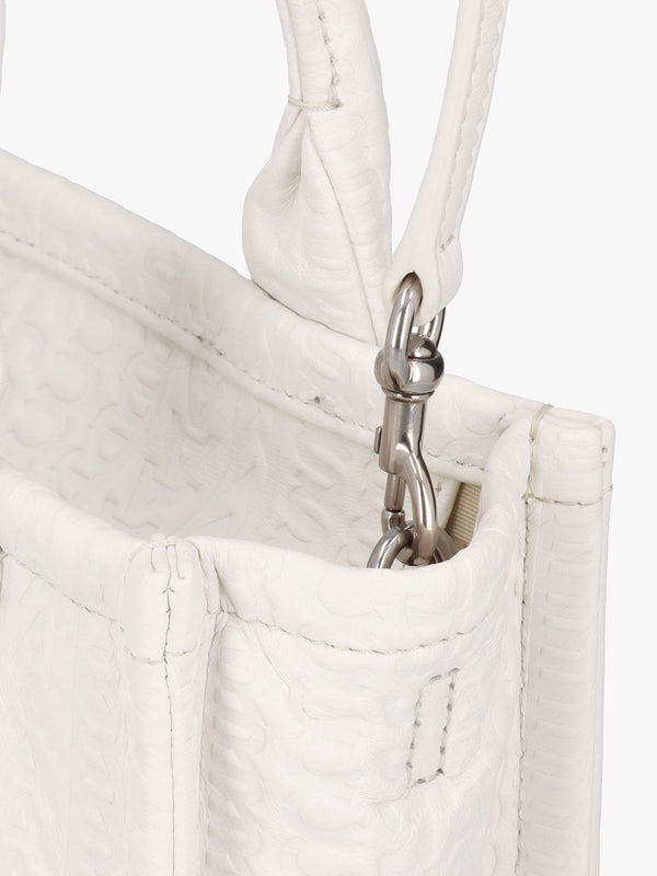 The Monogram Leather Small White Tote Bag
