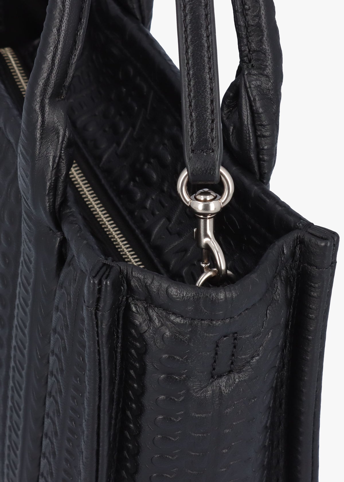 The Monogram Leather Small Black Tote Bag
