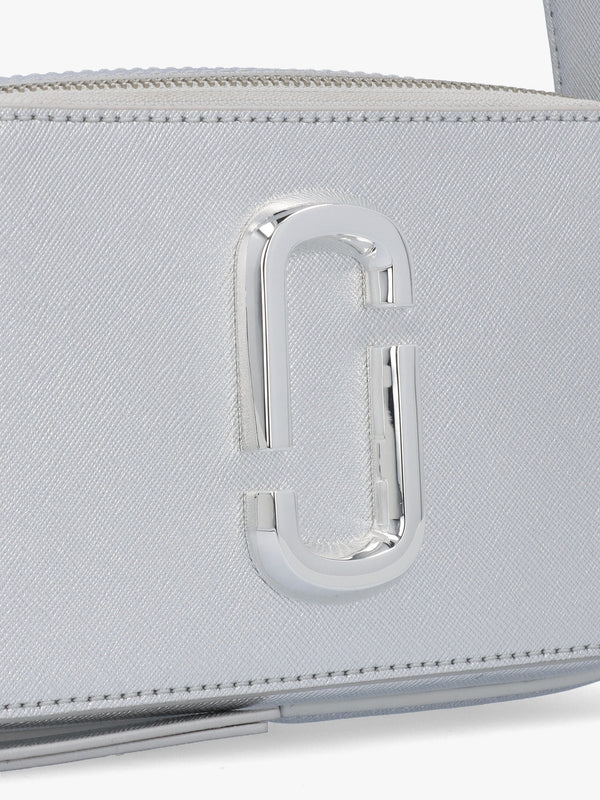 The Metallic Slingshot Silver Leather Shoulder Bag