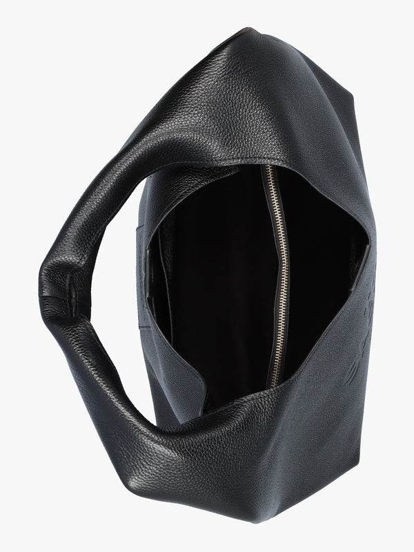 The Sack Large Black Leather Shoulder Bag
