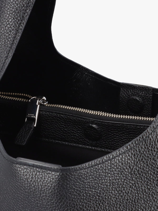 The Sack Large Black Leather Shoulder Bag