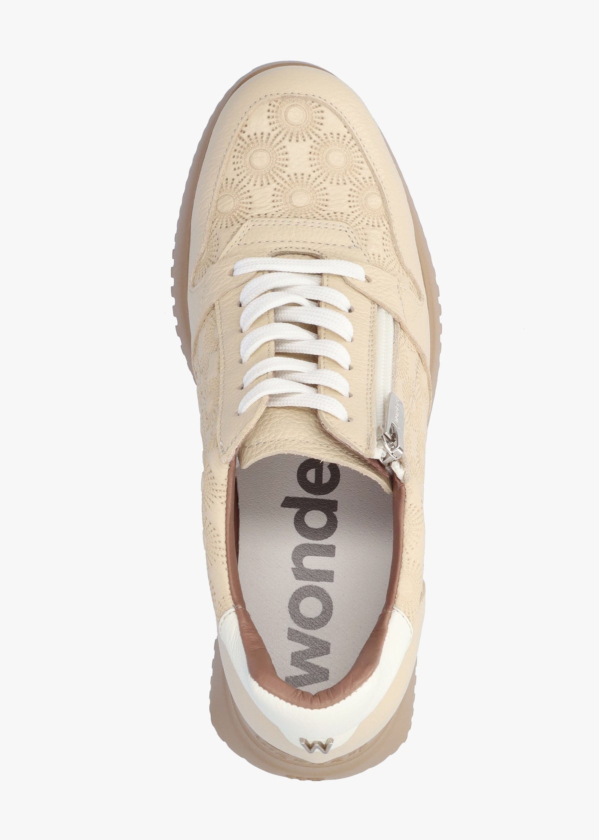 Rainbow Beige Leather Wedge Trainers