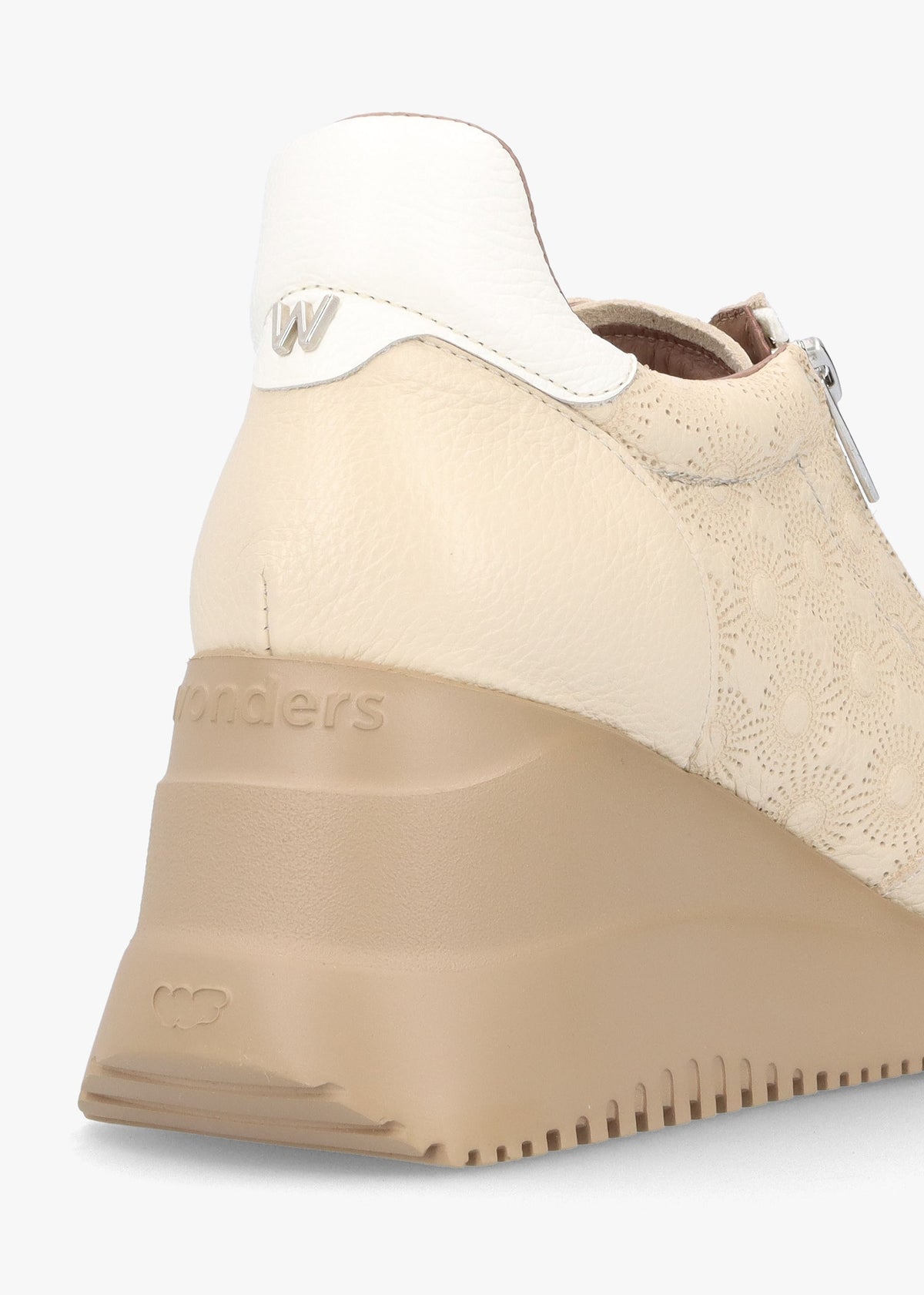 Rainbow Beige Leather Wedge Trainers