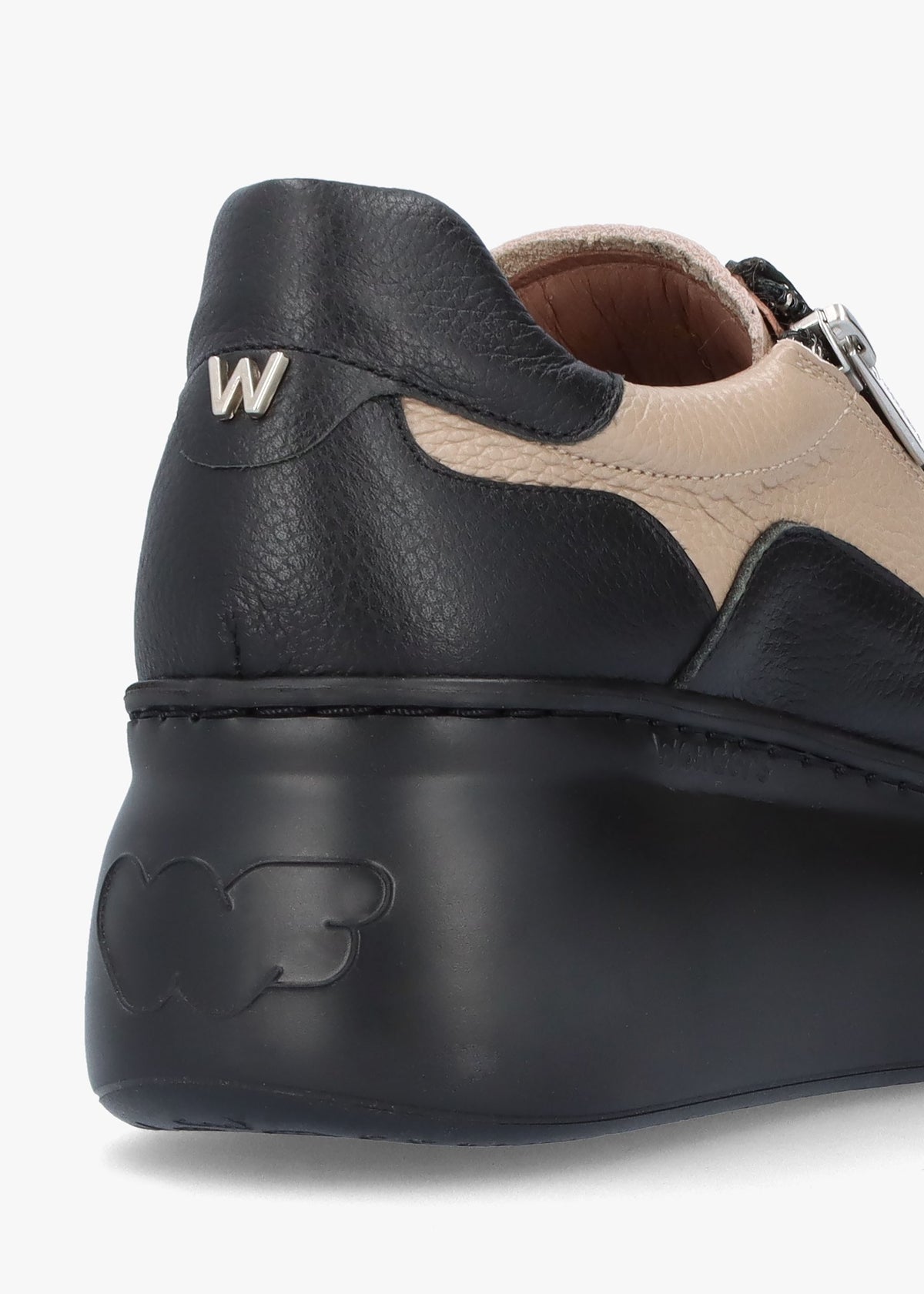 Tyler Taupe & Black Leather Flatform Trainers