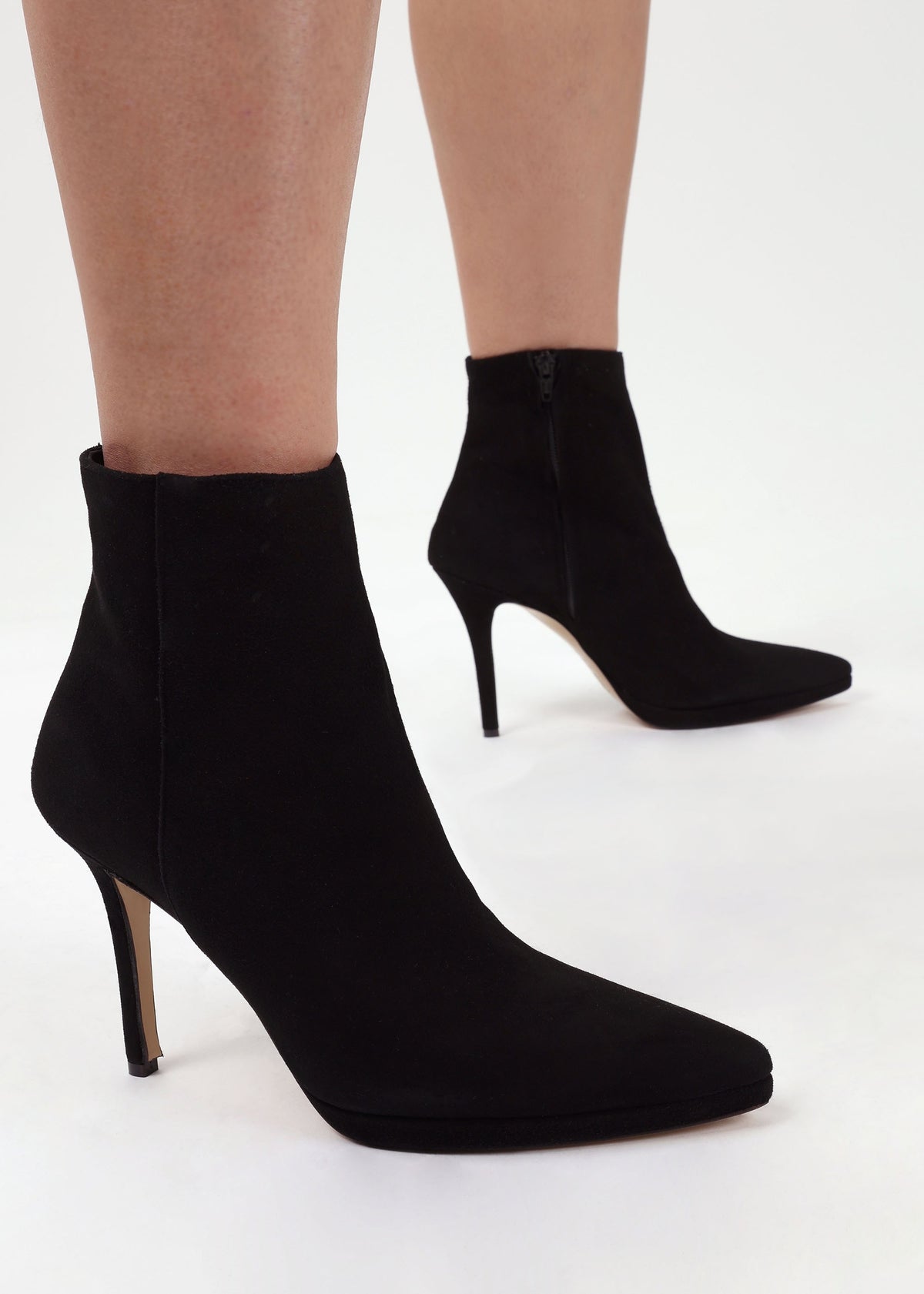 Abigail Black Suede Platform Ankle Boots